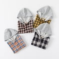 thumbnail image 3 of BULLPINAO Toddler Boys Girls Buffalo Plaid Hooded Button Down Shirt Hoodies Jacket Fall Winter Clothes, 3 of 4