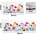 thumbnail image 2 of Kitchen Rugs Floral Anti-Fatigue Kitchen Mats for Floor Flowers Waterproof Non-Slip Kitchen Rugs and Mats, Cushioned Standing Floor Mats for Home/Office, 18''''x30''''+18''''x48'''', White, 2 of 6