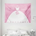 thumbnail image 1 of Bridal Shower Decorations Tapestry, Bride Party Wedding Dress with Shadow Backdrop Image, Wall Hanging for Bedroom Living Room Dorm Decor, 80W X 60L Inches, Light Pink and White, by Ambesonne, 1 of 2