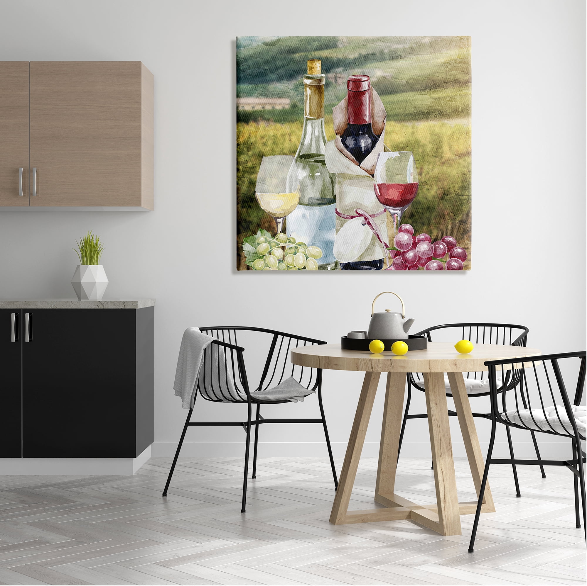 Stupell Industries Wine Tasting Landscape Food & Beverage Painting Gallery Wrapped Canvas Print Wall Art, 36 x 36