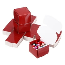 2x2x1.6" Small Gift Boxes Bulk with Lid, 50 Pack Mini Square Cardboard Paper Present Box for Jewelry, Candy, Red