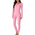 thumbnail image 5 of purcolt Women's Plus Size Thermal Underwear Set Lightweight Long Johns Base Layer Pajama Set for Women Top Bottom, 5 of 8