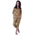 thumbnail image 1 of Moomaya Chemise à Manches 3/4 en Coton Imprimé avec Capri Ensemble de Nuit 2 Pcs pour Femmes, 1 of 7