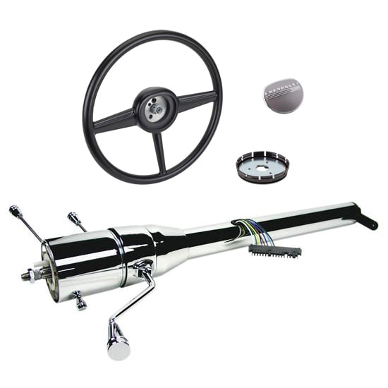 1947-54 GM Pick-up Steering Column and Wheel Kit, Chrome
