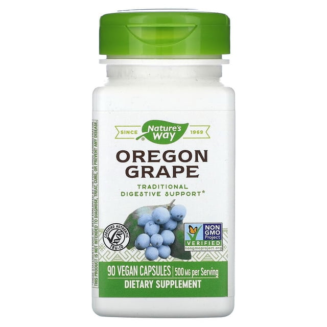 Nature's Way | Oregon Grape, 90 Caps | Uva de Oregón, 90 Cápsulas, Apoyo digestivo