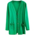 thumbnail image 4 of Arlun Women's Cardigan Sweaters Lightweight Long Sleeve Open Front Knitted Button down Cardigans Tops with Pockets Soft Comfort Solid Color Basic Outwear Light Green XXXXL, 4 of 4