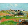 thumbnail image 2 of Gauguin, Paul 32x26 White Modern Wood Framed Museum Art Print Titled - Landscape at Le Pouldu, 2 of 4