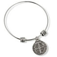 thumbnail image 2 of St Benedict Bracelet | Medal San Benito Religious Jewelry Bracelet Bangle, 2 of 5