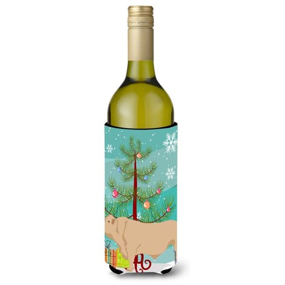 Carolines Treasures BB9193LITERK Charolais Cow Christmas Wine Bottle Beverge Insulator Hugger