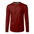 thumbnail image 4 of Men's Fashion Casual T Shirt Sports Fitness Outdoor Round Neck Long Sleeve Curved Hem Comfortable Breathable Lightweight Top Men's Lightweight Crewneck Tee Tops, 4 of 5