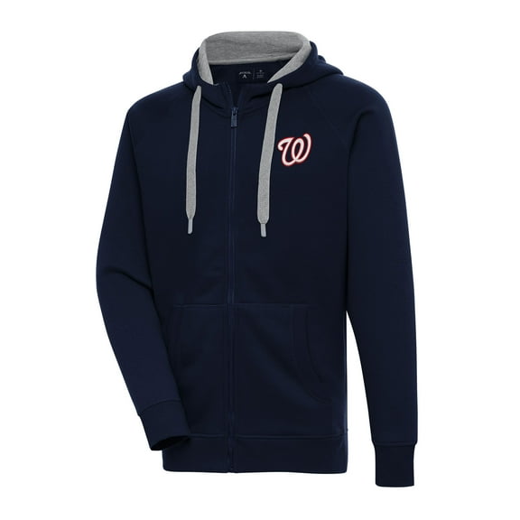 Men's Antigua Navy Washington Nationals Big & Tall Victory Full-Zip Hoodie Jacket