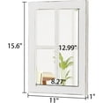 thumbnail image 3 of XUCP-Rustic White Small Window Pane Mirror 11 X 16 Inch, Wall Hanging Distressed Finish Bedroom Decor, Wooden Frame Mirror for Entryway Kitchen, Farmhouse Window Mirror for Living Room Bathroom, 3 of 4