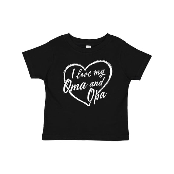 Inktastic I Love My Oma and Opa in White Chalk Heart Boys or Girls Baby T-Shirt