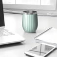 thumbnail image 3 of Modern 12oz Stainless Steel Insulated Wine Tumbler with Lid and Straw – Double Wall Vacuum Mug for Hot & Cold Drinks, 304 Steel Interior, Sweat-Free Design, 3 of 5