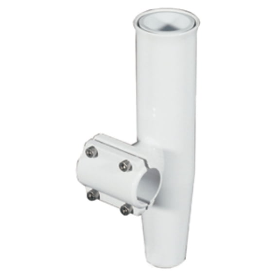 11" Solid White Aluminum Lee's Clamp-On Rod Holder Horizontal Mount Pipe Size #3