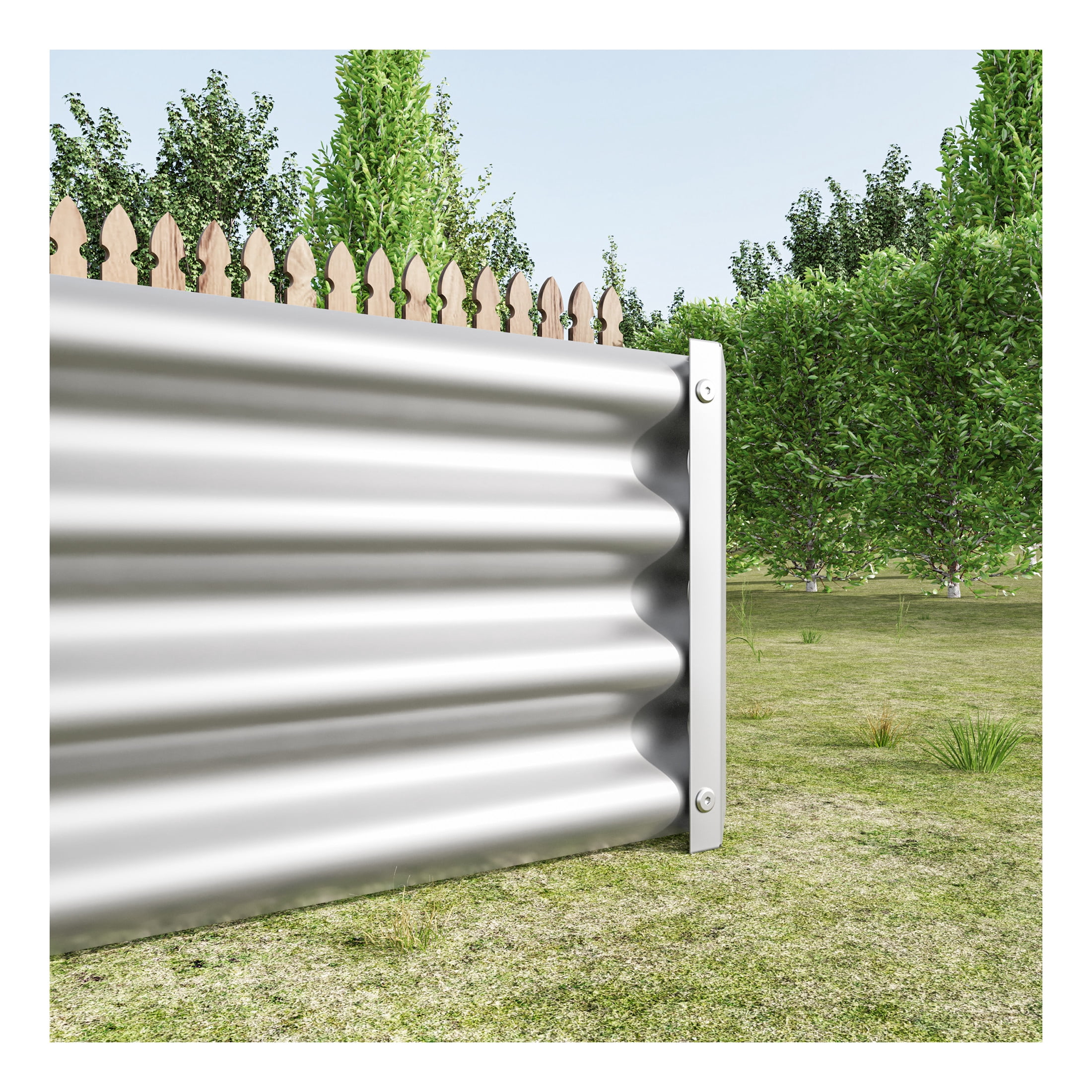 Elio Outdoor Metal 6×3×x1ft Raised Garden Bed, 6FT Planter Box, Rust-Resistant, Open Bottom, Sturdy Design for Vegetables, Flowers, Herbs, Silver