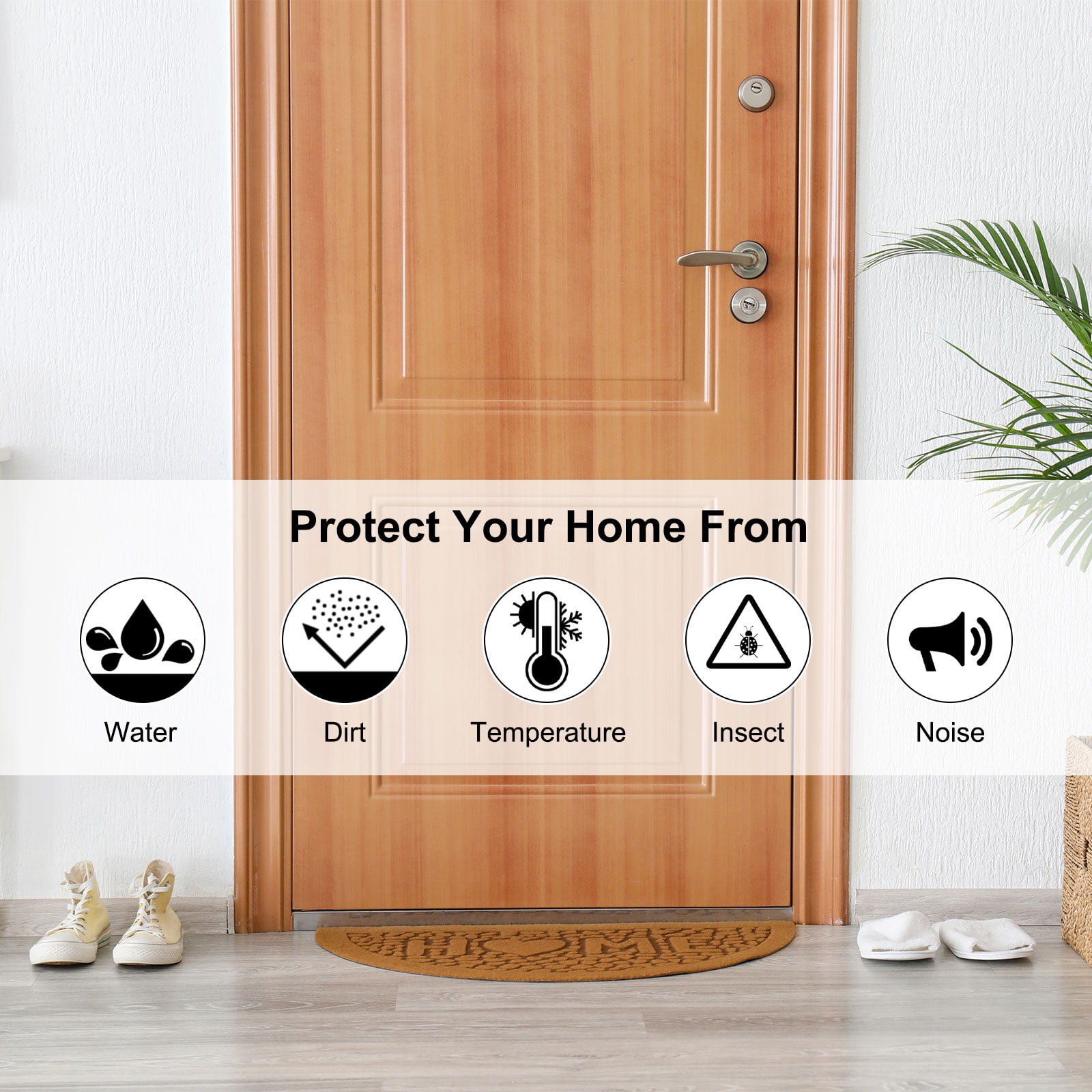 REGALWOVEN Weather Stripping Door Seal 39.37ft x 45mm Silicone Seal Strip for Door Draft Stopper Adhesive Tape