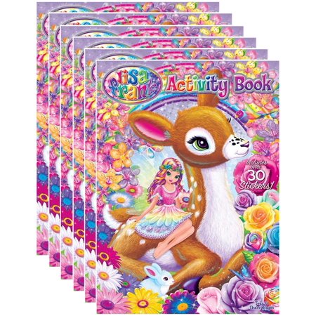 Lisa Frank 32-Page Coloring and Activity Book with Stickers (Pack of 6)