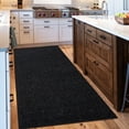 thumbnail image 1 of Morefany Indoor Area Runner Rug Outdoor Non-Slip Mats Rubber Backing Waterproof Carpet for Hallway Kitchen Entryway Garage Laundry Solid Black 2ft x 6ft, 1 of 6
