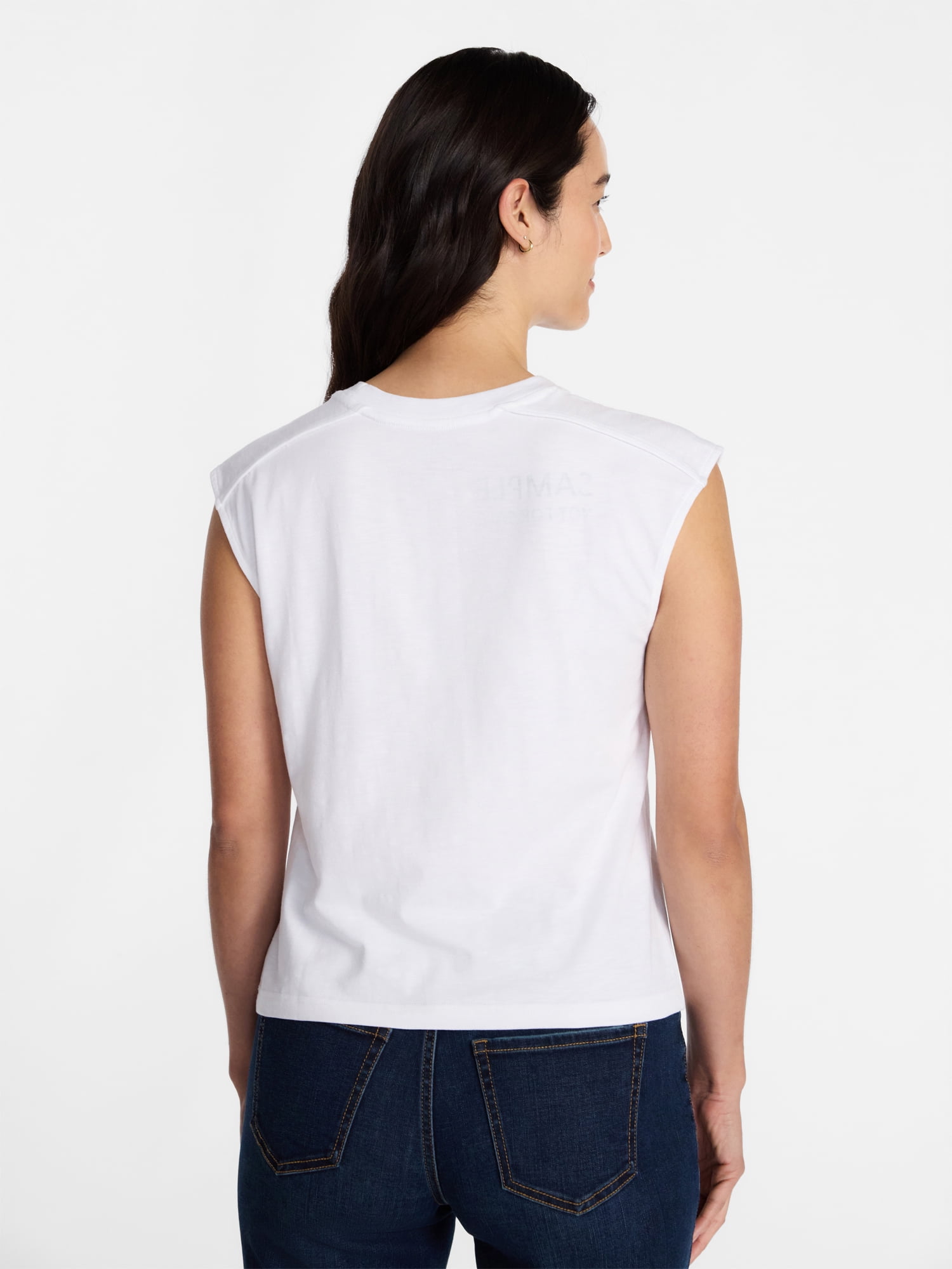 Time and Tru Women's Muscle Tank Top with Piped Trim, Sizes XS-XXXL