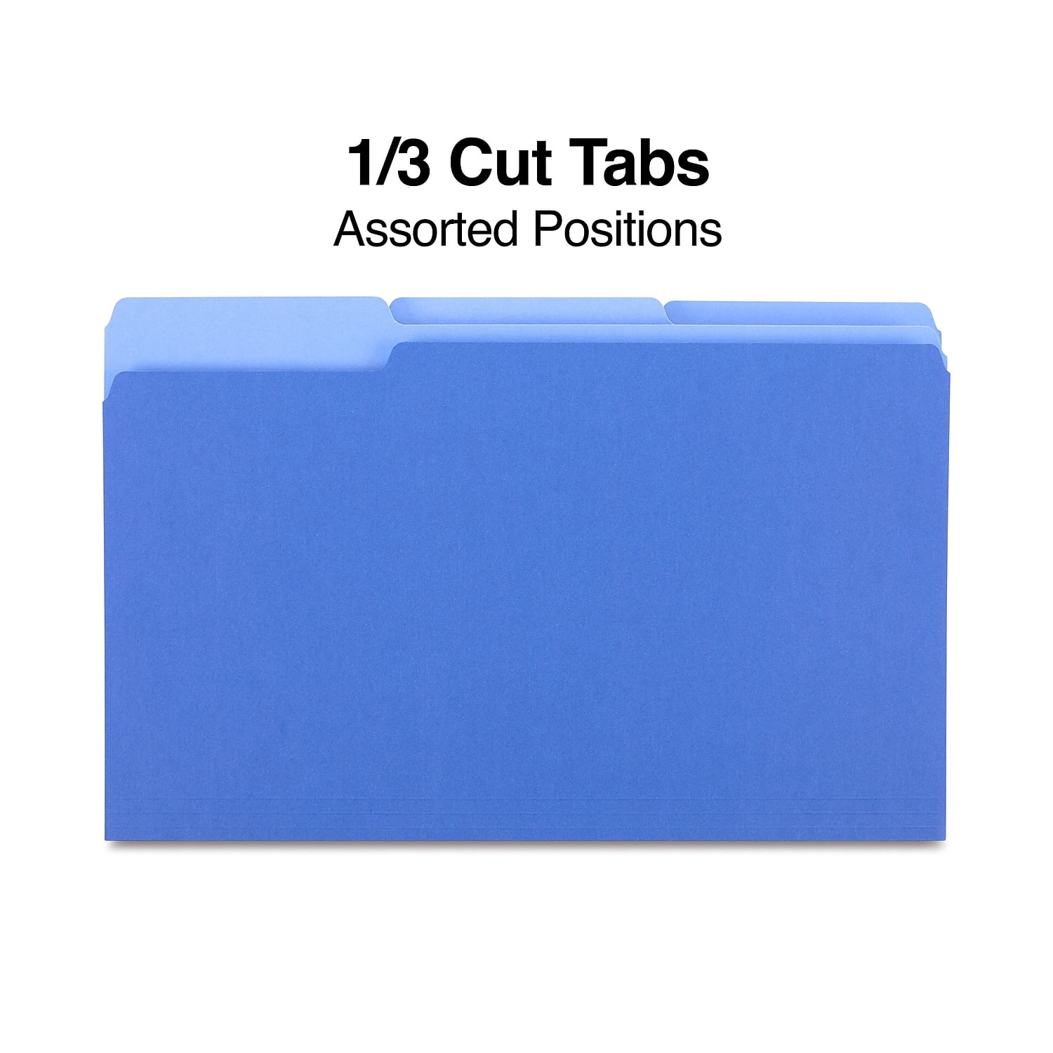 HITOUCH BUSINESS SERVICES File Folders 1/3 Cut Legal Size Blue 100/Box TR224568