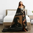 thumbnail image 6 of Rods Blanket Rapper Flannel Fleece Waves Blanket Ultra Soft Lightweight Throw Blanket for Bed Couch Living Room Black 60"x50", 6 of 6