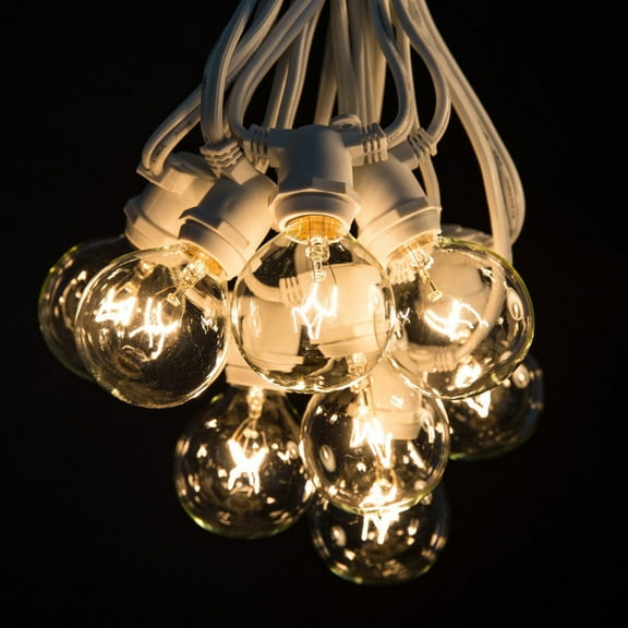 C9 Commercial String Lights with White Wire and G50 Clear Bulbs