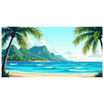 thumbnail image 4 of LUUFILx Tropical Beach Backdrop Banner Ocean Scenic Photography Props Palm Trees Clouds Seaside Decorations Party Supplies Outdoor Events Wedding Reception, 4 of 8