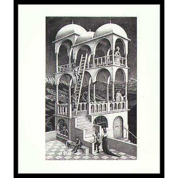 Belvedere M.C. Escher Laminated & Framed Poster (22 x 26)