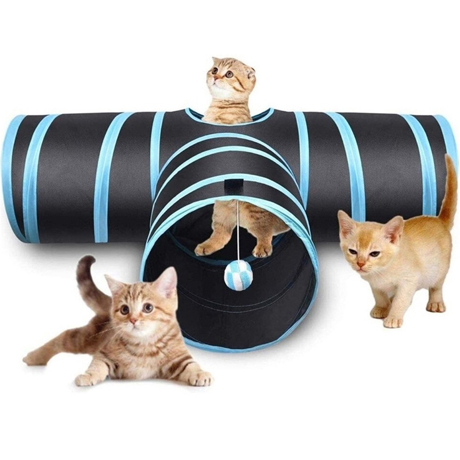 Pefilos 45" Pet Cat Tunnel for Adult Cats, Collapsible Tube Cat Tunnels Toys for Indoor Cats, Kitten Kitty Tunnel with Peek Hole, Ball, Gray Pefilos 45" Pet Cat Tunnel for Adult Cats, Collapsible Tube Cat Tunnels Toys for Indoor Cats, Kitten Kitty Tunnel with Peek Hole, Ball, Gray