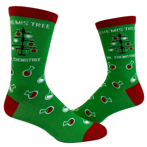 Women's Oh Chemistree Socks Funny Christmas Tree Chemistry Science Nerdy Graphic Novelty Footwear