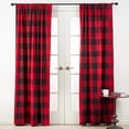 thumbnail image 2 of SARO 9025.R5484 54 x 84 in. Cotton Buffalo Plaid Curtains - Red, 2 of 4