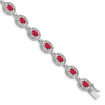 Primal Silver Sterling Silver Rhodium-plated Ruby Bracelet