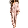 thumbnail image 2 of Gamivast 2 Piece Tracksuit Set for Women Hooded Long Sleeve Pullover and Jogger Pants with Elastic Cuffs Relaxed Fit Lounge Outfit Pink L, 2 of 5