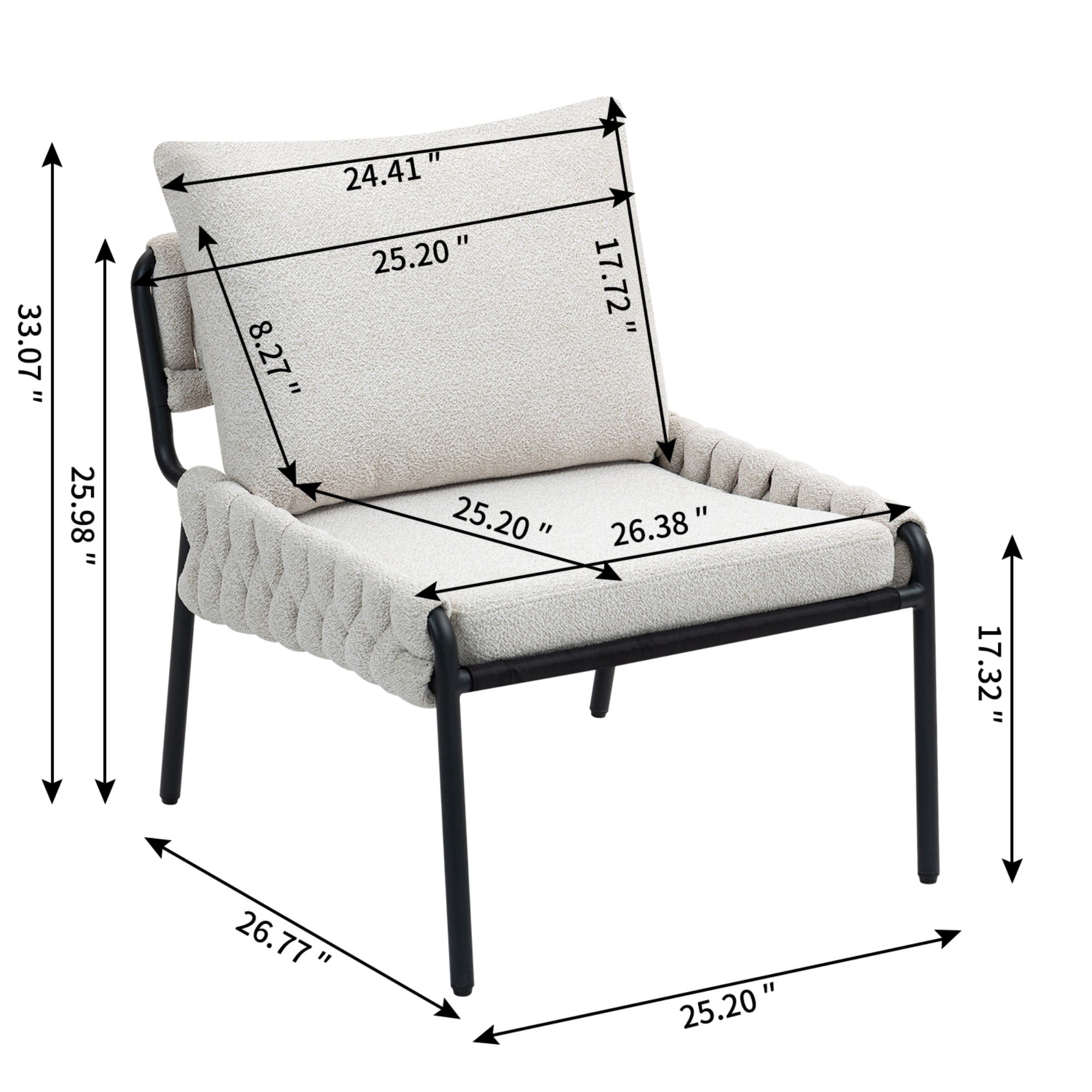 Modern Accent Chair,Comfortable Armchair Lounge Chair for Living Room,Bedroom,Beige