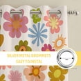thumbnail image 6 of Vintage Boho Floral Kitchen Curtains Window Panels, Yellow Pink Floral Bohemia Beige Insulated Window Treatment Curtain, Grommet Curtains for Bedroom/Living Room/Bathroom, 2 Piece 42"Wx63"L, 6 of 8