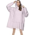 thumbnail image 4 of Light Purple Print Oversized Blanket Hoodie, Wearable Blanket Adult For Women Men And Teenager, Super Soft Warm Flannel Fluffy Hooded Blankets Sweatshirt With Big Pocket, 4 of 8