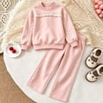 thumbnail image 2 of NIEWTR Baby Fall Winter Clothes Kids Long Sleeve Set 2PCs Crewneck Tee + Elastic Long Pants Breathable Pajamas Gift Set for 0-18 Months Toddler Outfits(A-Pink,4-5 Years), 2 of 6