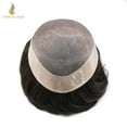 thumbnail image 6 of Lyrical Hair Toupee for Men Fine Mono Mens Toupee Human Hair Replacement Systems Monofilament with NPU Hairpiece for Man Black Brown Blonde Gray Hair Wig Unit, 6 of 6