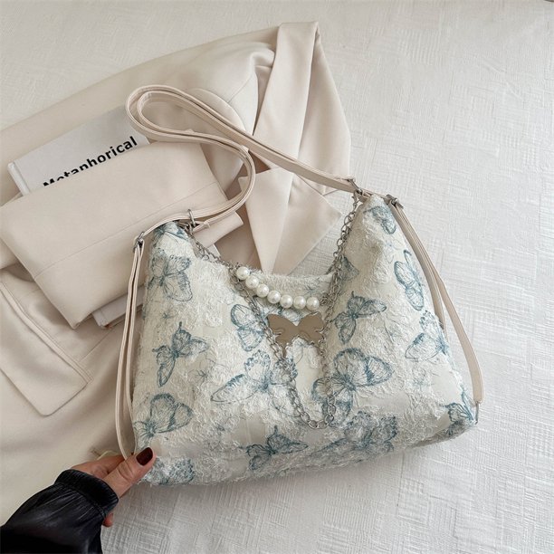 Bolso grande con bordado de gran valor de verano para mujer, nuevo diseño 2025, bolso de mano de nicho, bolso de hombro de gran capacidad para viajeros