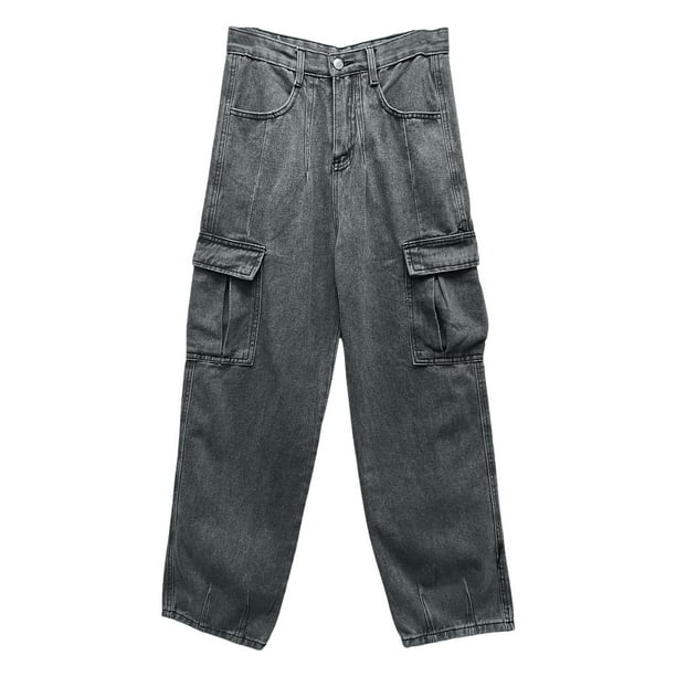 Men's Jeans Retro Sag Loose Wide Leg Casual Large Pocket