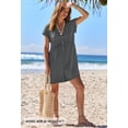 thumbnail image 5 of Merokeety Summer Rompers for Women Casual V Neck Shorts Overalls Loose Fit Onesie with Pockets Charcoal l, 5 of 5