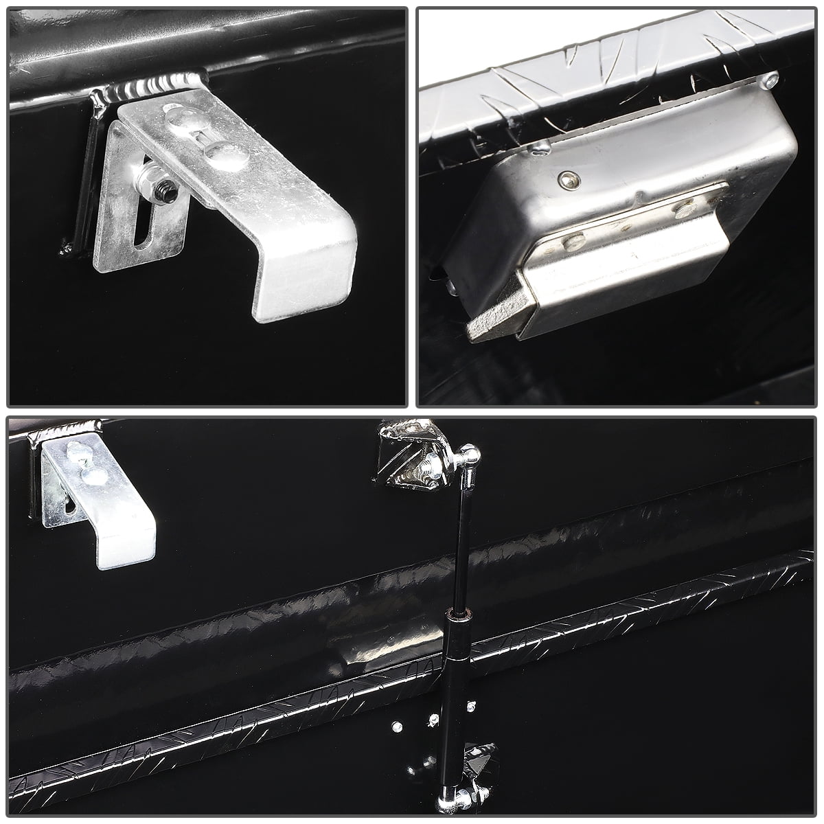 DNA Motoring 63" x 12" x 14" Aluminum Pickup Truck Bed Trailer Storage Tool Box w/Key Lock (Black)