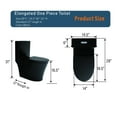thumbnail image 2 of Matte Black Elongated One Piece Toilet Dual Flush 1.1/1.6 GPF Water Saving Map 1000g,Matte Black, 2 of 7