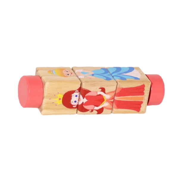 Rompecabezas giratorio de madera, interactivo, educativo, basado en dibujos animados para la primera infancia. Estilo A
