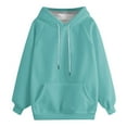 thumbnail image 6 of OWUUcdse Womens Hoodies with Pocket, Drawstring Athletic Long Sleeve Casual Womens Sweatshirts Light Blue Size 2XL, 6 of 7