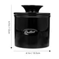 thumbnail image 2 of IMIKEYA Reusable Black Butter Dish Ceramic Butter Holder for Kitchen Use, 2 of 8