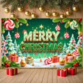 thumbnail image 3 of Festive Merry Christmas Banner Red Green Color Christmas Banner Candy Cane Gift Box Xmas Banner for Christmas Party Holiday Decoration Indoor Celebration, 3 of 9