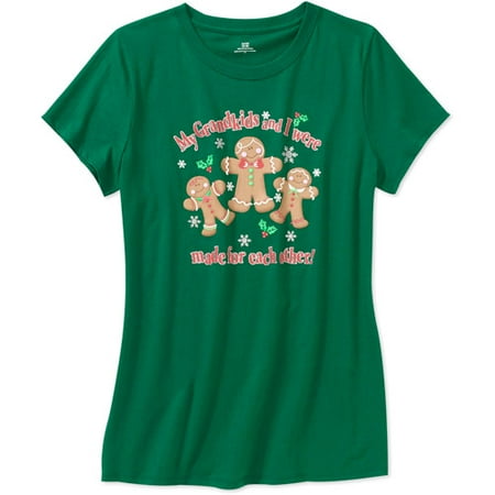 Women's Short Sleeve Grandkids Christmas Tee