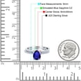 thumbnail image 4 of Two Piece Art Deco Pear Cut Bridal Set Ring Band Blue Sapphire CZ 925 Sterling Silver Size 5, 4 of 6